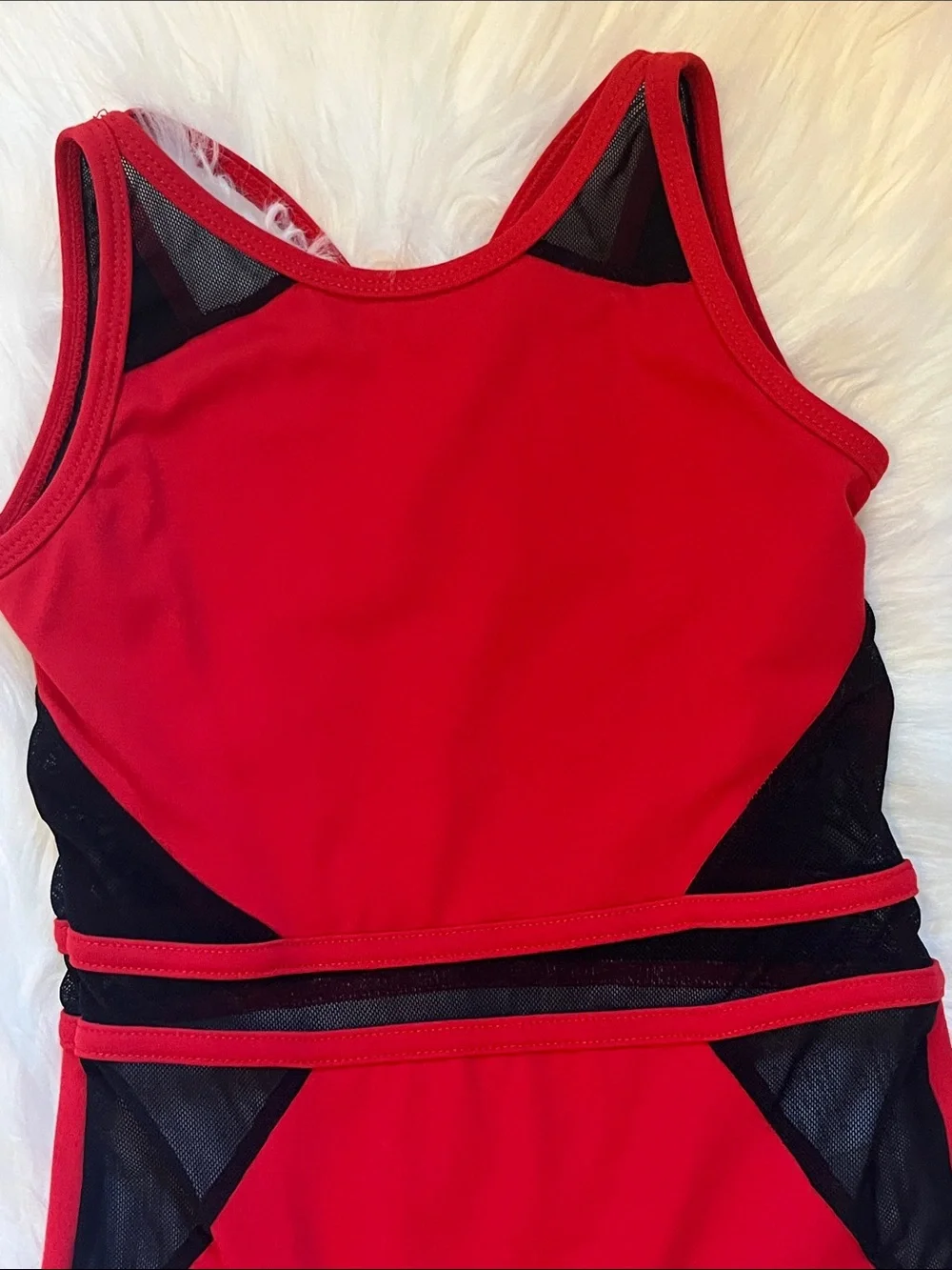 CY Red & Black Mesh Leotard IC